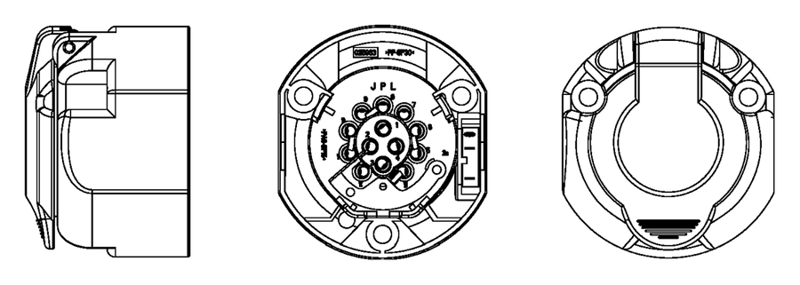 Matching socket: 13P/12V Economy Socket (ISO 11446)