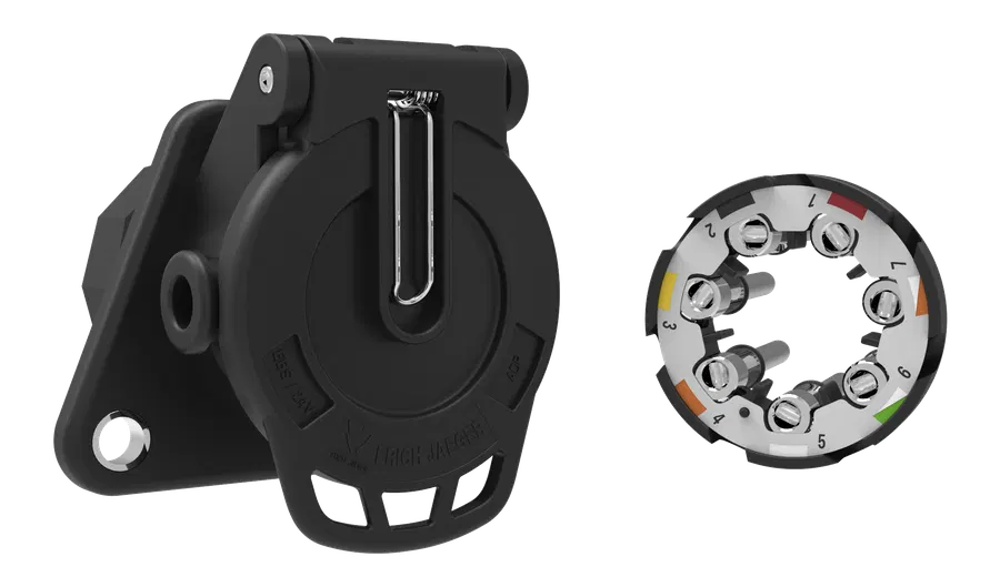 Matching socket: 7P/24V «JAEGER Basic» Socket (ISO 7638-1 ABS, EBS, ADR)