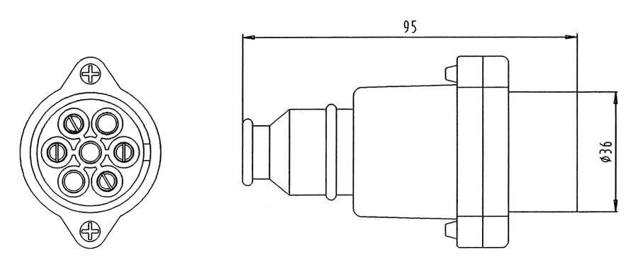 Matching plug: 7P/12V Plug (ISO 1724 - Type N)