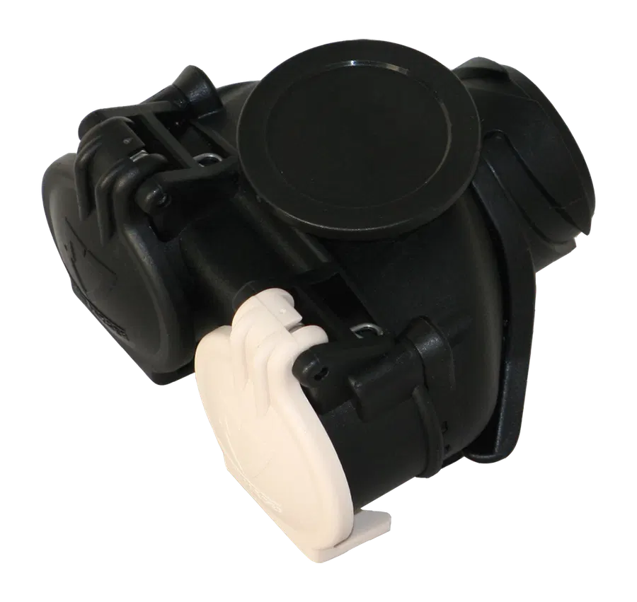 Matching adapter: "UK" short adapter - from vehicle (13P/12V) to trailer (2x 7P/12V)