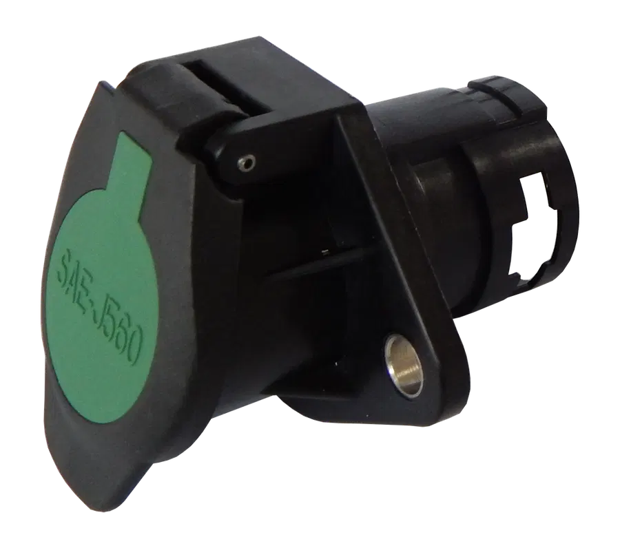 Matching socket: 7P/12V 100% waterproof «WeatherLock™» socket housing (SAE J560 Primary, ABS)