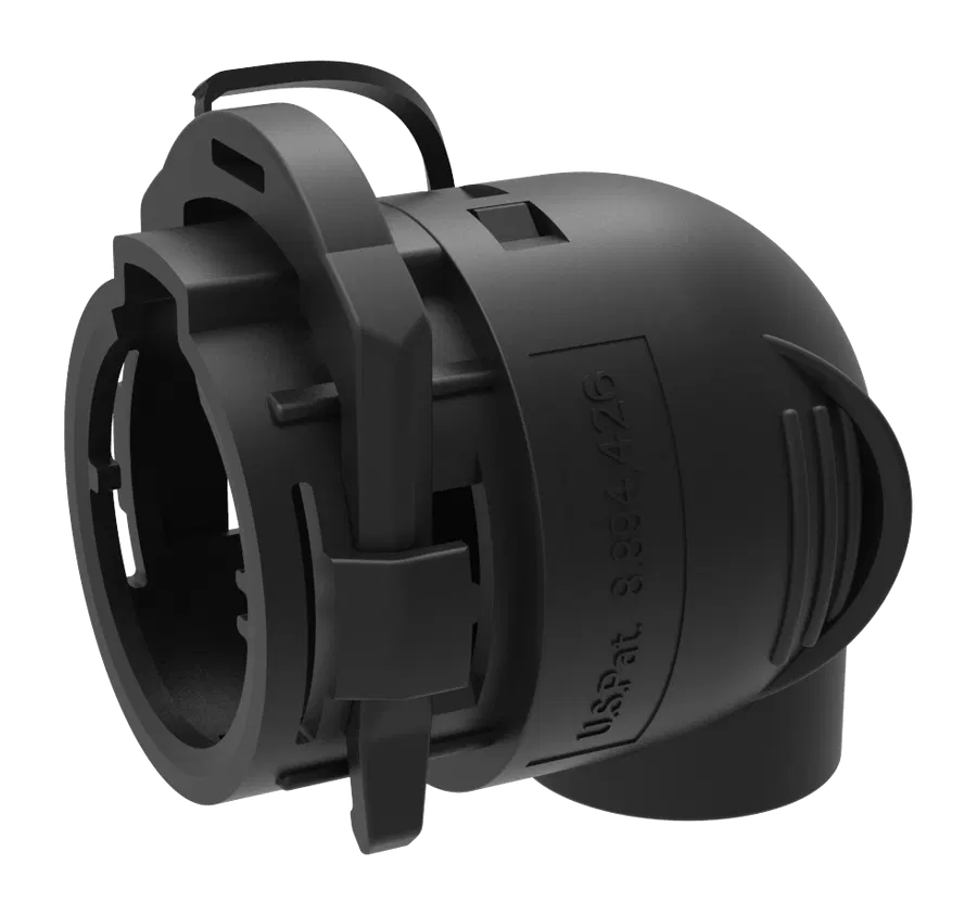 Matching cable: 90° cable exit clamshell