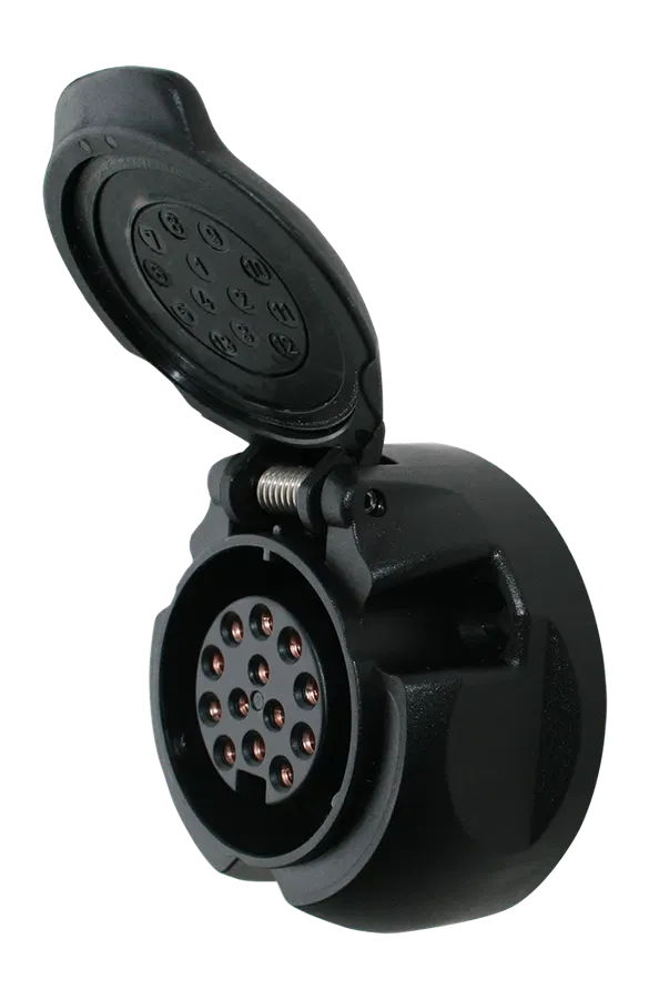 Matching socket: 13P/12V 100% waterproof «JAEGER Expert» Socket (ISO 11446)