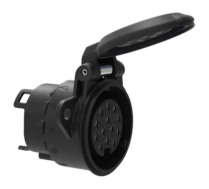 Matching socket: 13P/12V 100% waterproof «JAEGER Expert» socket housing (ISO 11446)