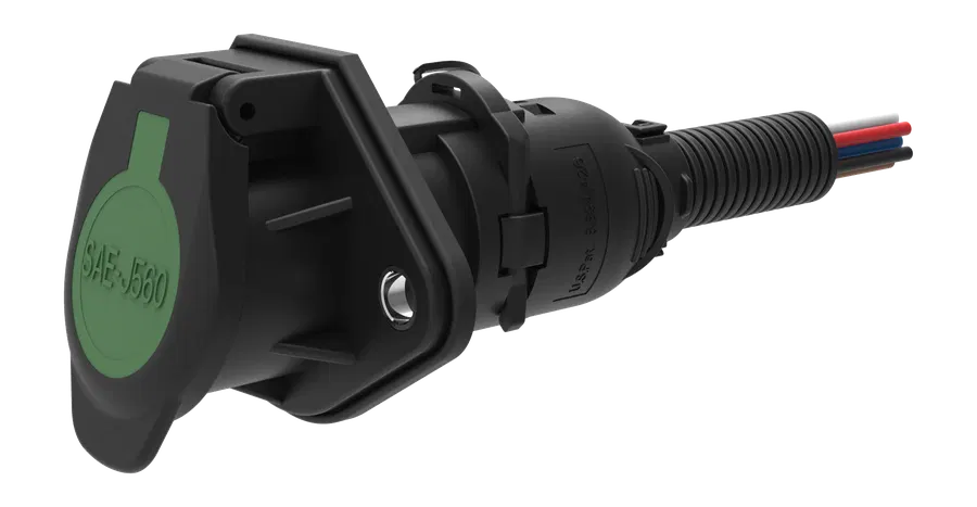 Matching socket: 7P/12V 100% waterproof «WeatherLock™» Socket (SAE J560 Primary, ABS)