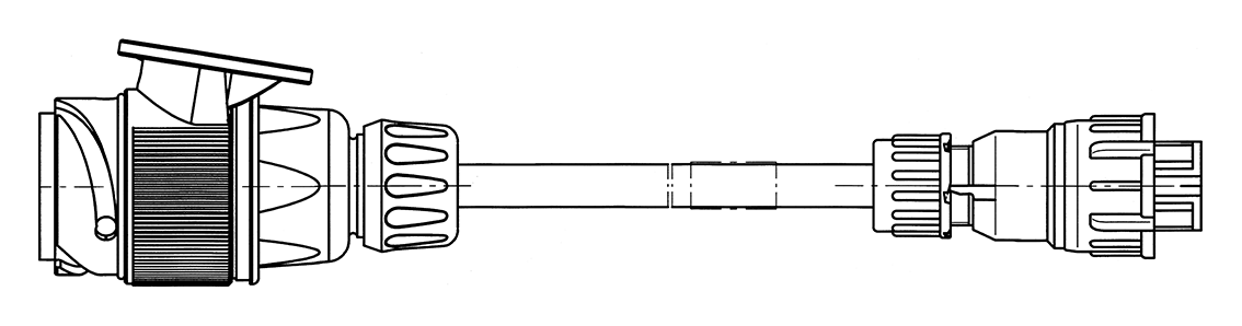 Matching adapter: Adapter cable - with 13P/12V plug (ISO 11446) and 8P connector