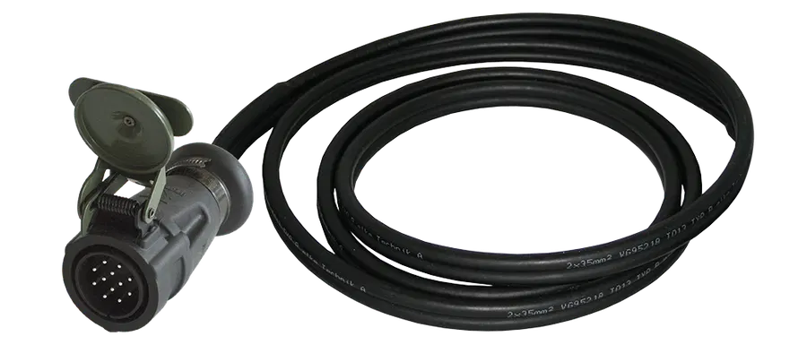 Matching cable: 12P/24V Cable (VG 96927-22 B) - with 1x 12P/24V plug with contact pins (accord. to VG 96923 B1-12P)