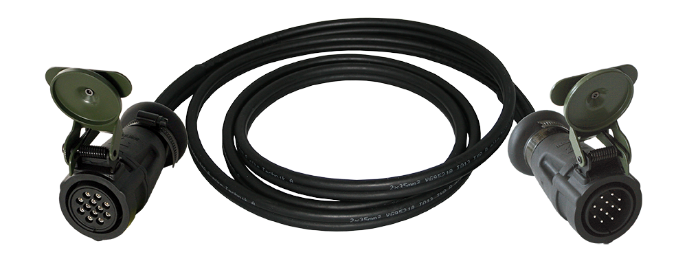 Matching cable: 12P/24V Cable (VG 96927-22 A) - with 1x 12P/24V plug with contact pins (accord. to VG 96923 B1-12P) and 1x 12P/24V plug with contact sockets (accord. to VG 96923 B1-12S)