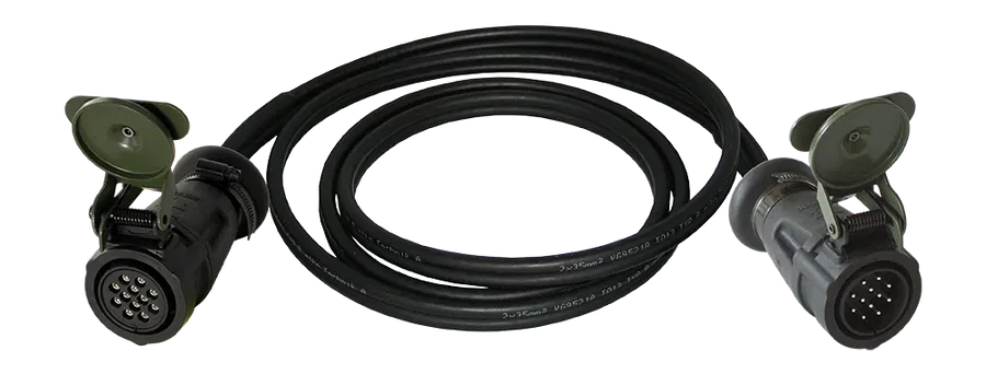 Matching cable: 12P/24V Cable (VG 96927-22 A) - with 1x 12P/24V plug with contact pins (accord. to VG 96923 B1-12P) and 1x 12P/24V plug with contact sockets (accord. to VG 96923 B1-12S)