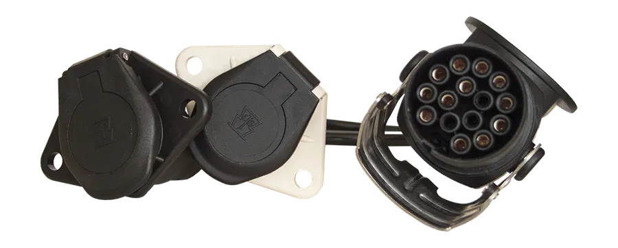 Matching adapter: Adapter cable - with 15P/24V plug (ISO 12098) and 2x 7P/24V composite socket (ISO 1185 + ISO 3731)