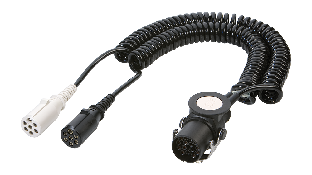 Matching adapter: Adapter coil - with 15P/24V plug (ISO 12098) and 2x 7P/24V composite plugs (ISO 1185 + ISO 3731)