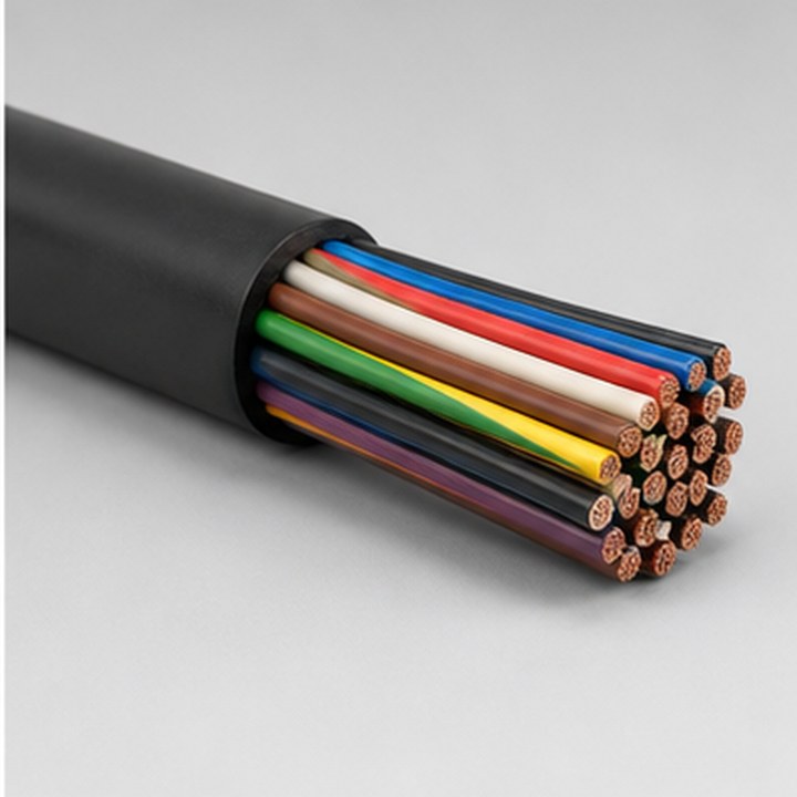 Matching cable: 7P/24V supply cable - with 7P/24V socket (ISO 1185) and 8P connector (DIN 72580)